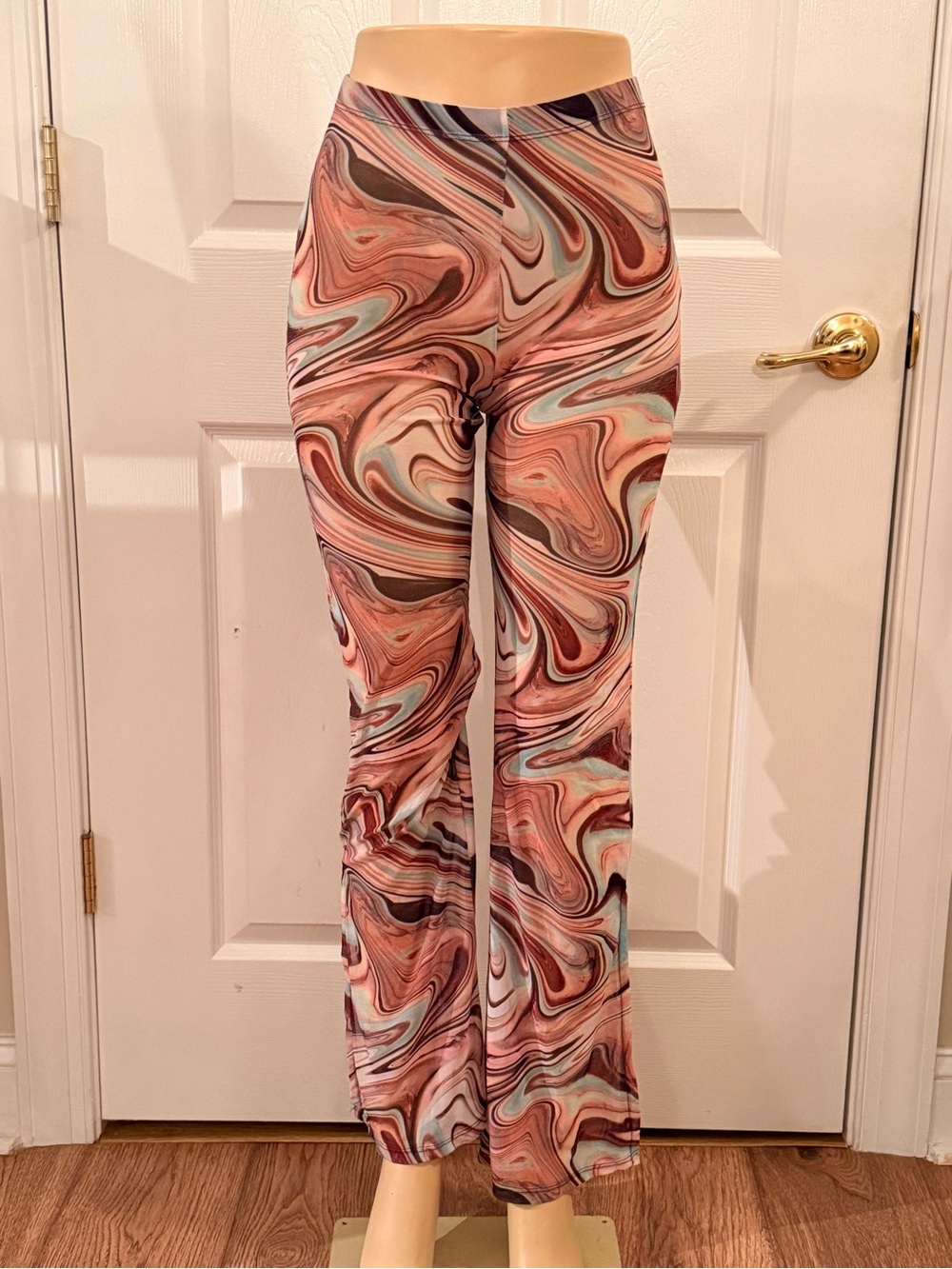 Marbled Pink Multi Flare Pants